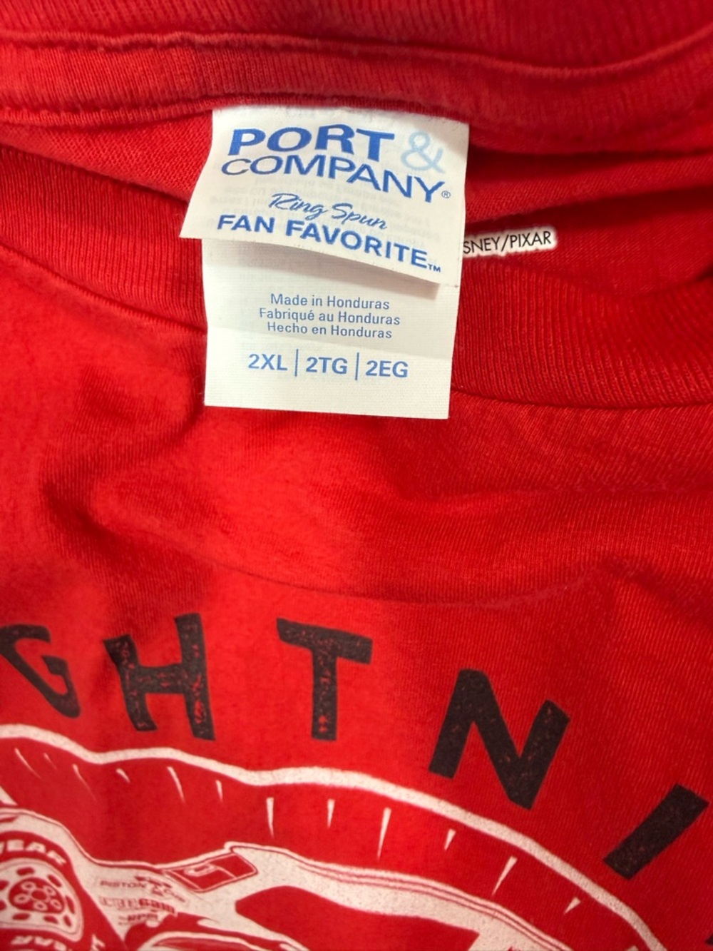 Disney Pixar Cars Lightning McQueen Graphic Tee Red 2XL Rust-eze Racing Shirt - Picture 5 of 7
